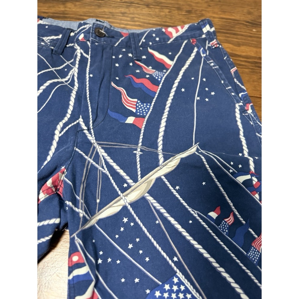 Polo Ralph‎ Lauren Flag Sailboat Print Shorts Sz 32 Americana Nautical - Picture 3 of 7